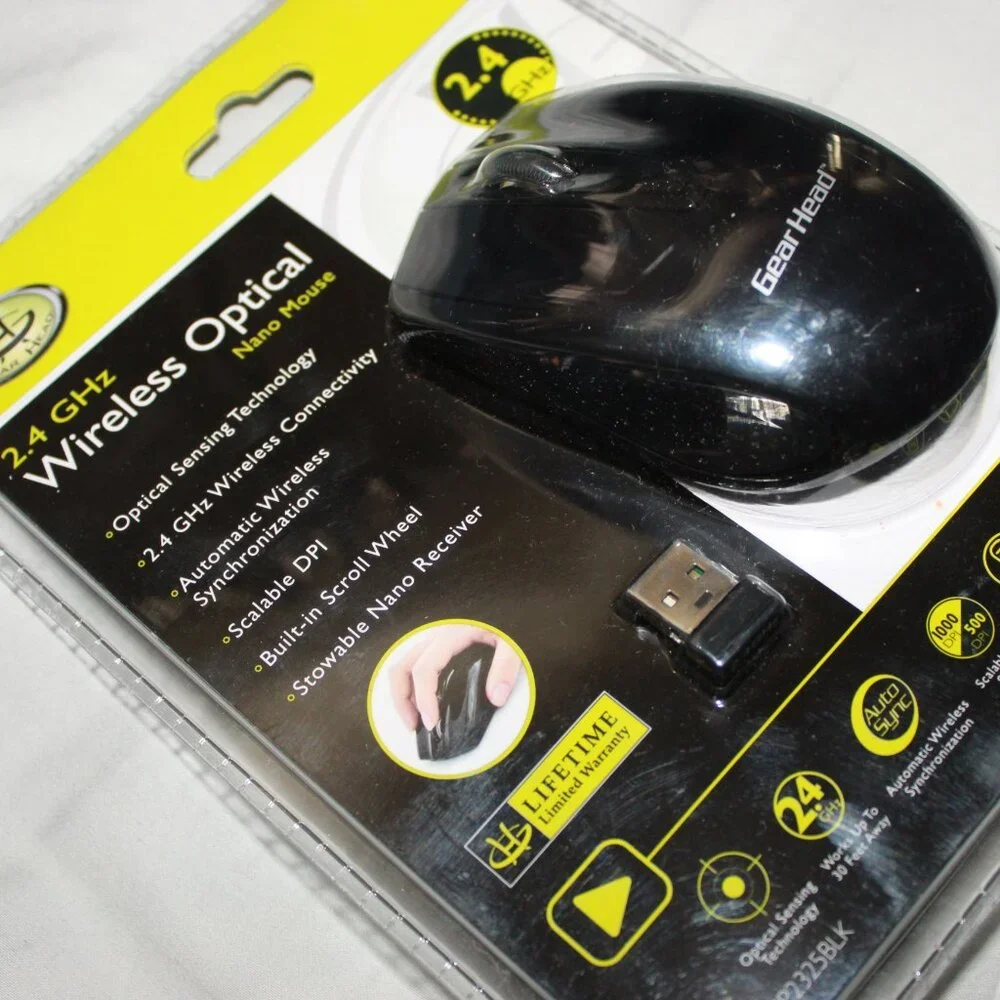 NWT Gear Head 2.4 GHz Wireless Optical Nano Mouse Black